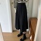 Woven Pleated Midi Skirt (2 Colors)