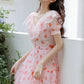 Strawberry Girl Midi Dress (Pink)