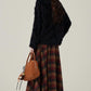 Bookshop Plaid Midi Skirt (Red/Khaki)