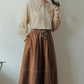 Drawstring Midi Skirt (Brown)