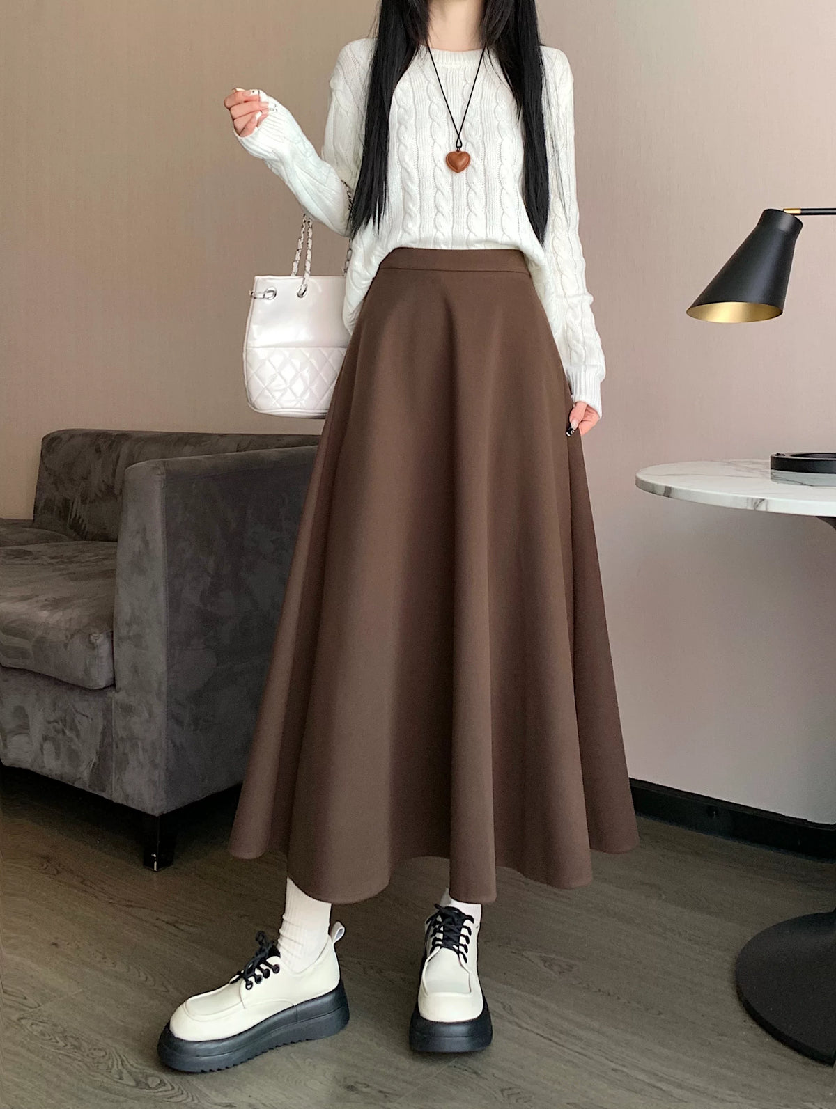 Basic Midi Circle Skirt (4 Colors)