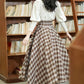 Choco Plaid Midi Skirt (Brown)