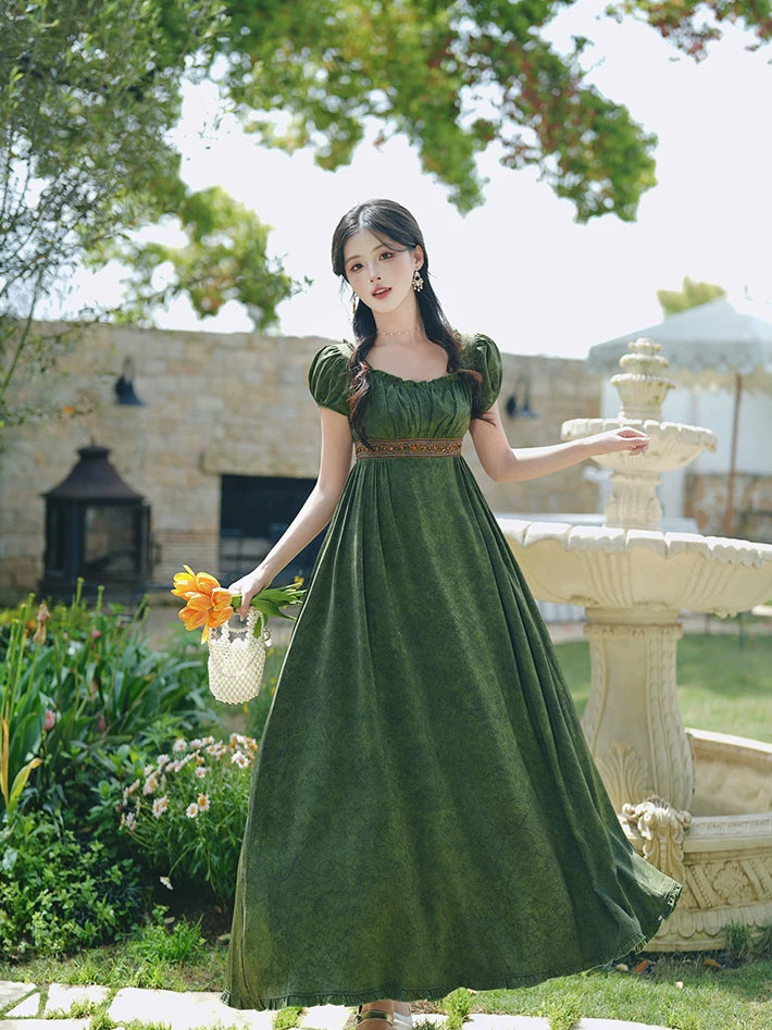 Ivy Regency Maxi Dress (Deep Olive)