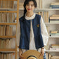 Everyday Blouse, Denim Vest & Gingham Skirt Set