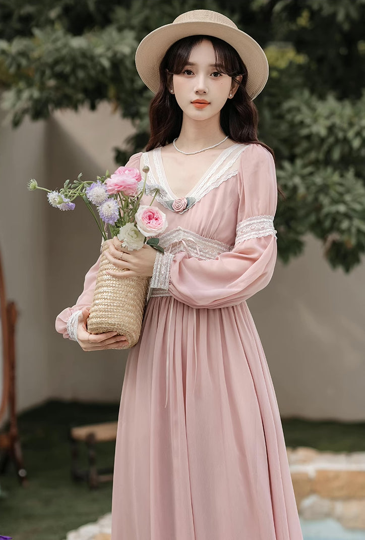 Rose Fairy Midi Dress (Pink)