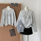 Sequin Bow Sweater (Grey)