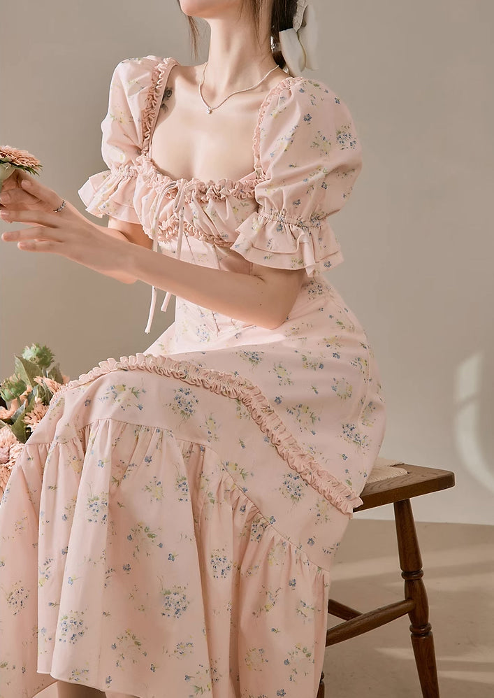 Afternoon Tea Floral Dress (Pink)