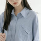 Boyfriend Stripe Button Up Shirt (2 Colors)