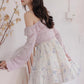 Sweet Floral Mini Dress (White/Purple)
