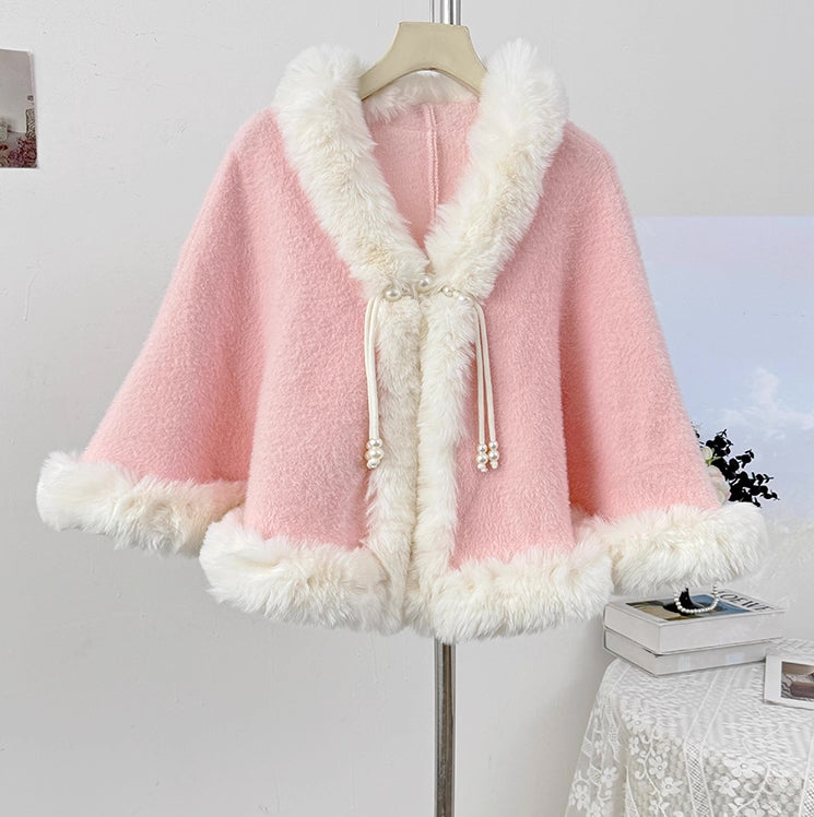 Fuzzy Faux Fur Capelet ( 4Colors)