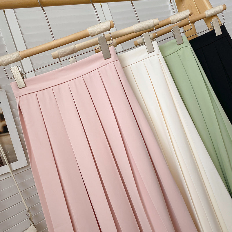 Spring Pleated Midi Skirt (4 Colors)