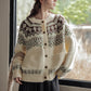 Fair Isle Cardigan (Cream)