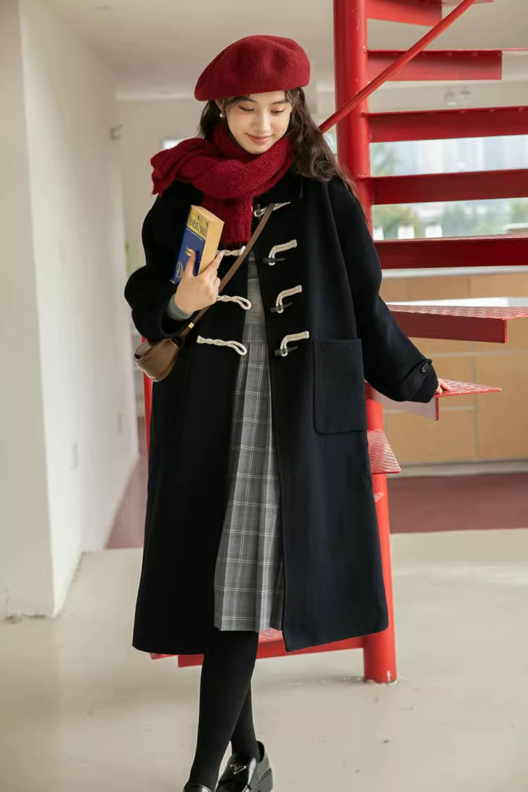 Basic Toggle Button Midi Coat (2 Colors)