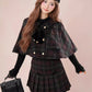 Black Forest Plaid Capelet & Mini Skirt Set (Green/Purple)