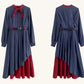 Poison Apple Midi Dress (Blue/Red)