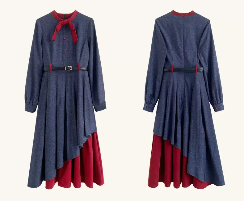 Poison Apple Midi Dress (Blue/Red)