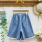 Forest Floor Embroidered Denim Shorts (2 Colors)
