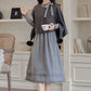 Sesame Sweater Dress & Capelet (Gray)