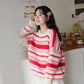 Strawberry Cheesecake Stripe Sweater (Pink/Cream)