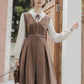 Basic Twofer Pinafore Dress (Brown)