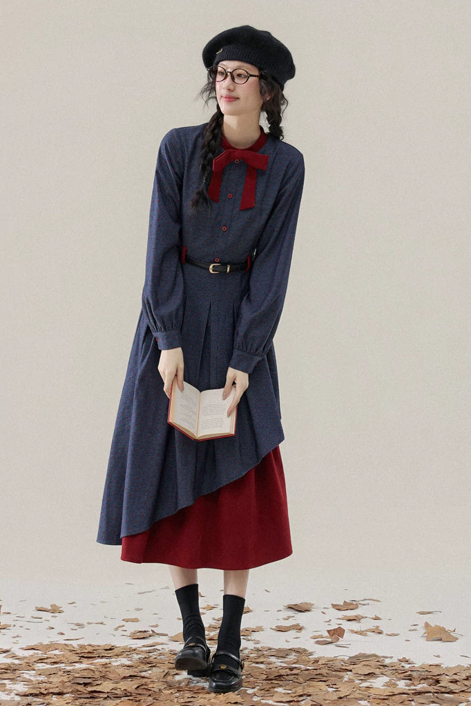 Poison Apple Midi Dress (Blue/Red)