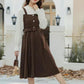 Corduroy Knit Belted Twofer Midi Dress (2 Colors)