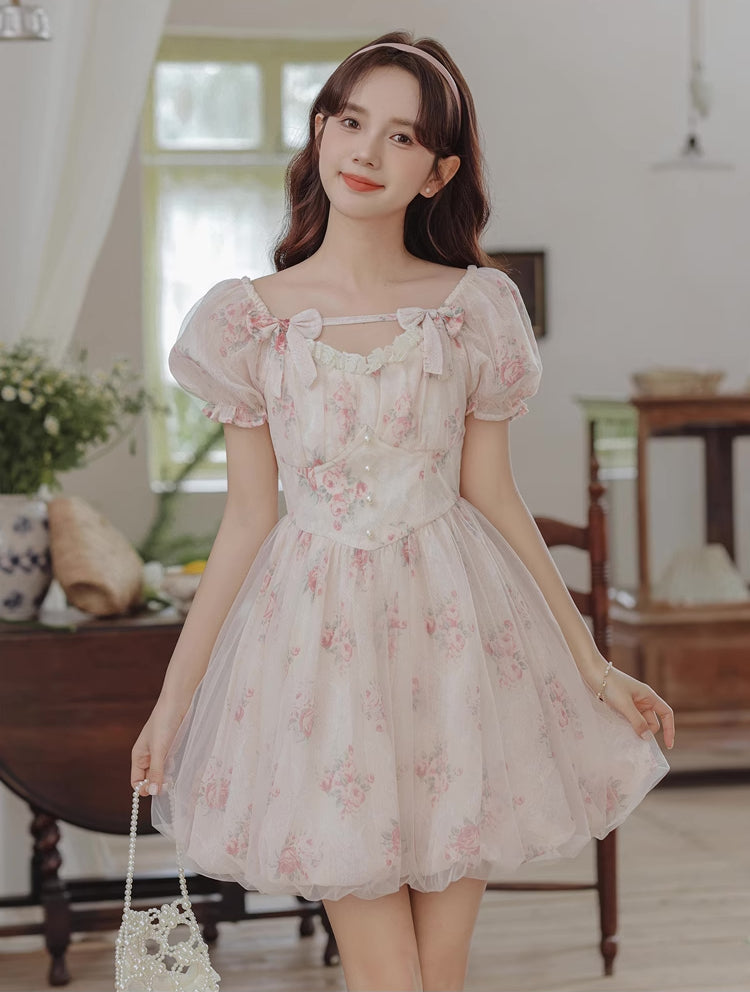 Bubbly Rose Mini Dress (Pink)