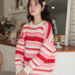 Strawberry Cheesecake Stripe Sweater (Pink/Cream)