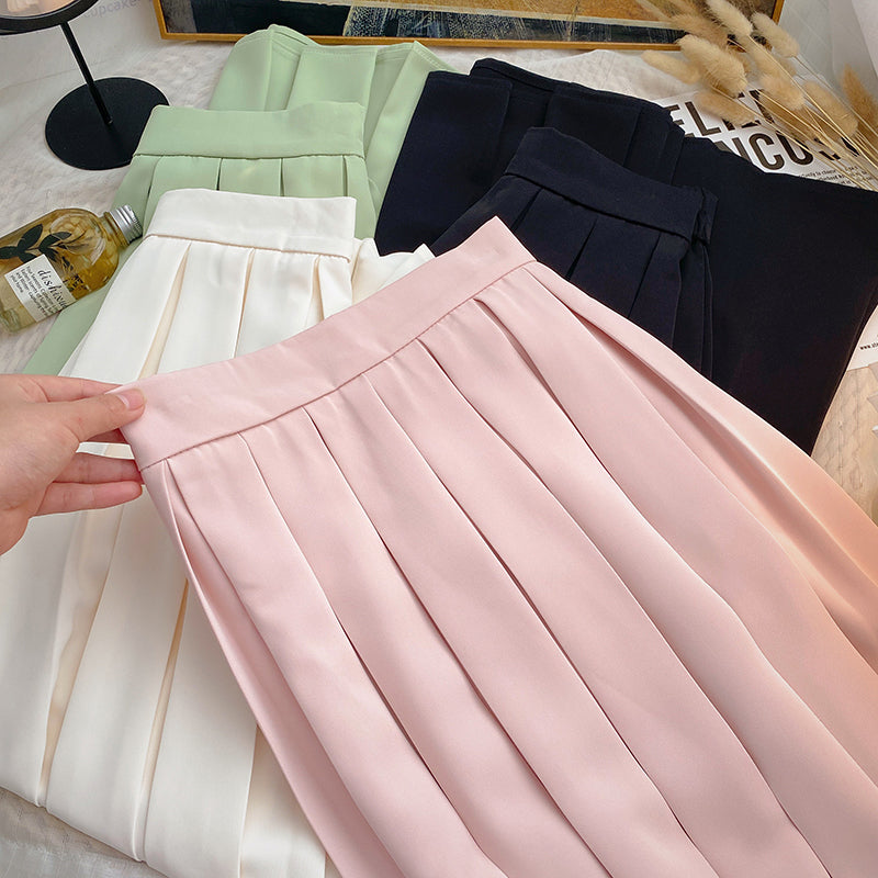 Spring Pleated Midi Skirt (4 Colors)