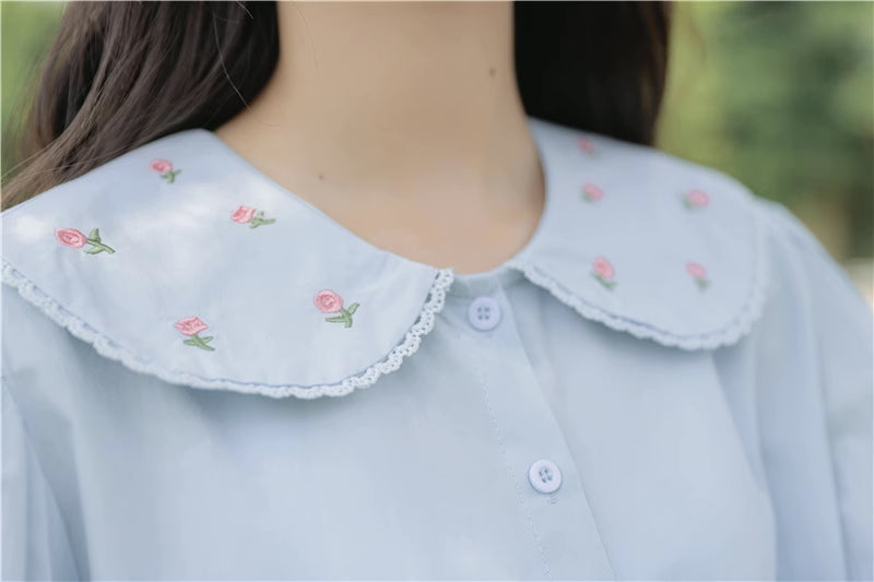 Budding Blossoms Short Sleeve Blouse (2 Colors)
