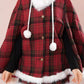 Merry Plaid Mini Dress & Capelet Set (Red)