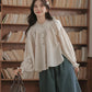 Marshmallow Puff Sleeve Blouse (Beige)