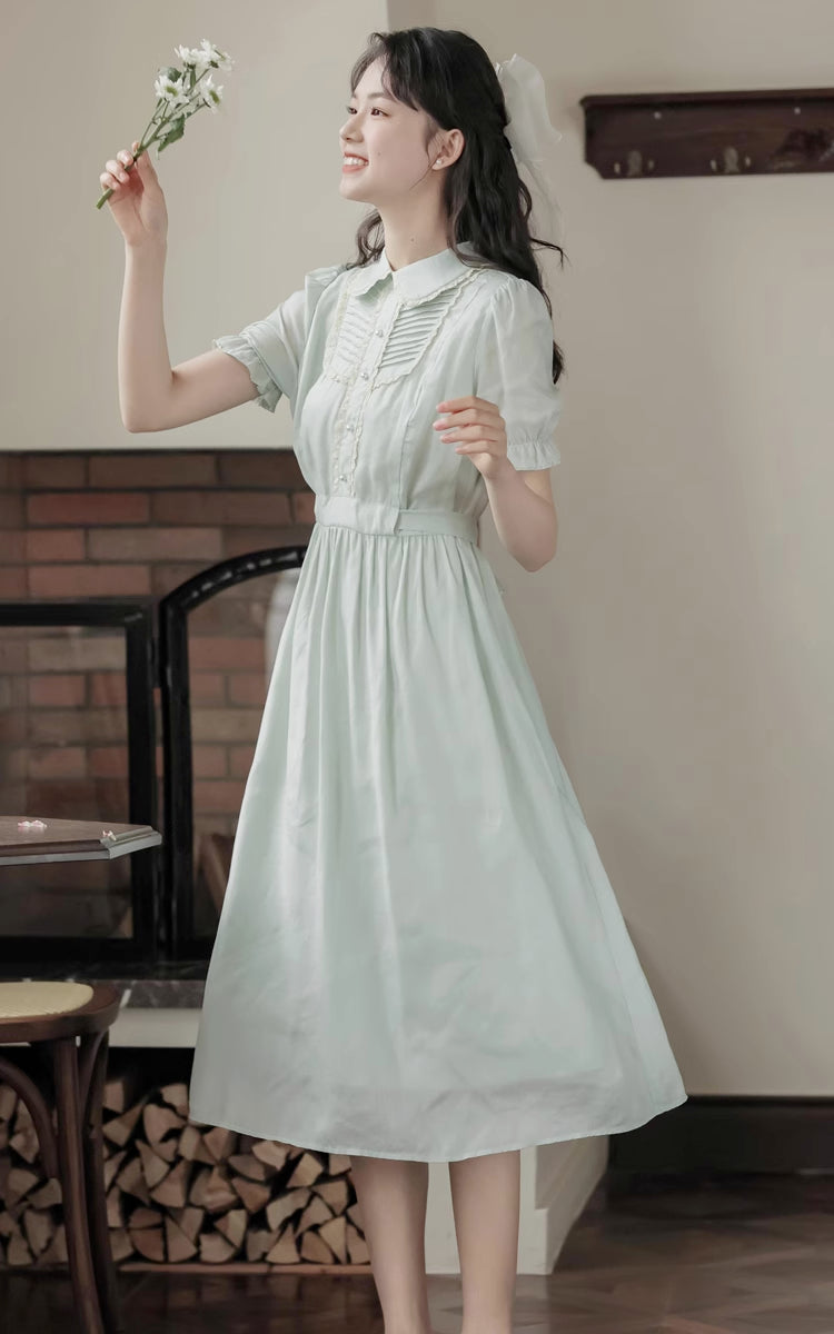 Sunday Tea Midi Dress (Eggshell Blue)