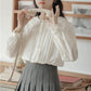 Ruffled Peter Pan Collar Blouse (White)
