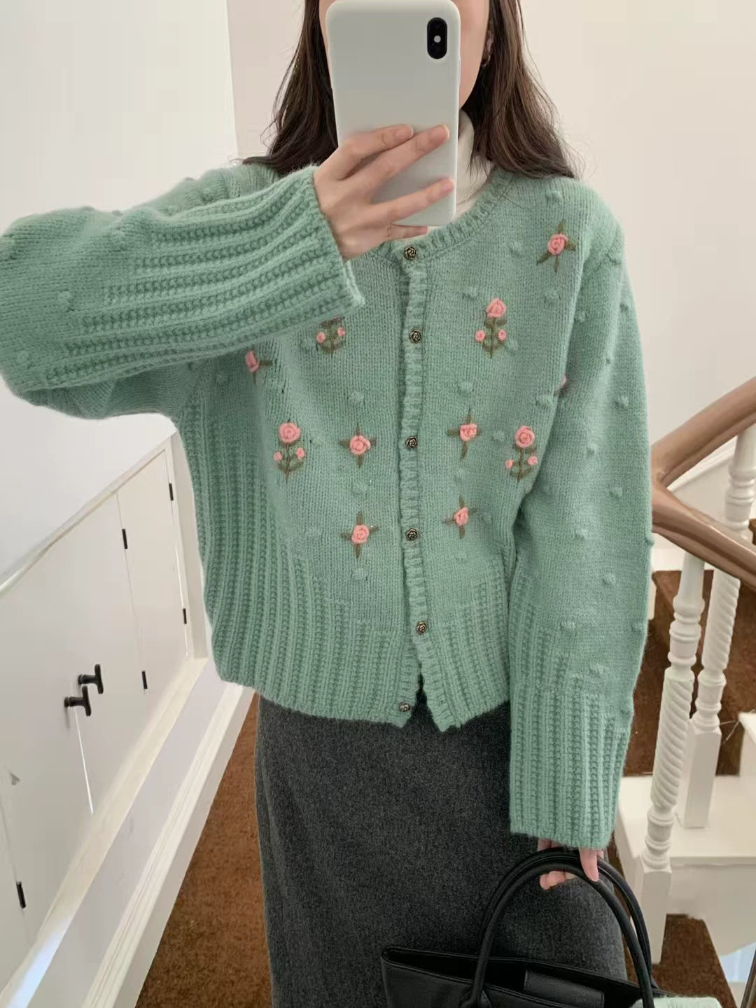 Rose Pom Pom Cardigan (3 Colors)