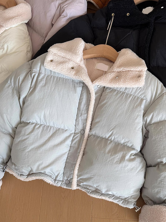 Sherpa Cropped Puffer Jacket (5 Colors)