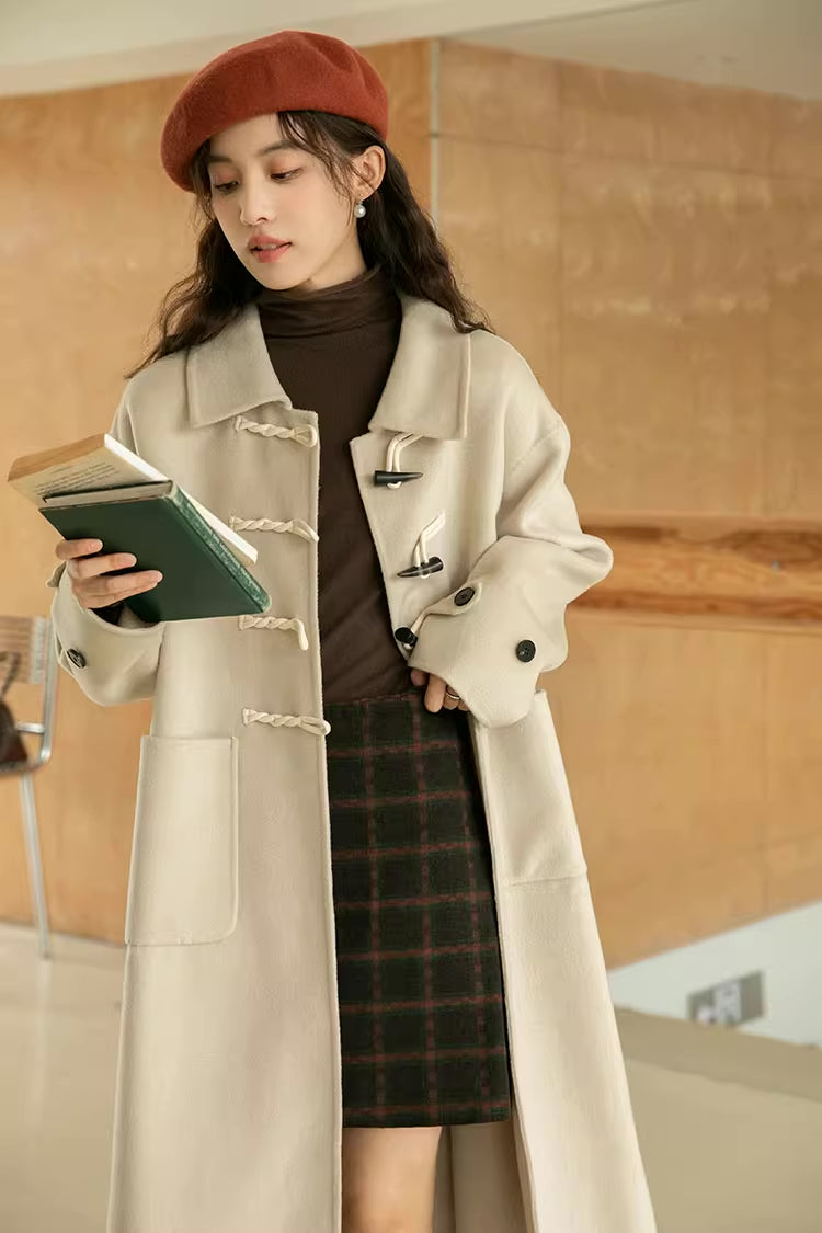 Basic Toggle Button Midi Coat (2 Colors)