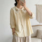 Peek-a-Squirrel Embroidered Blouse (3 Colors)