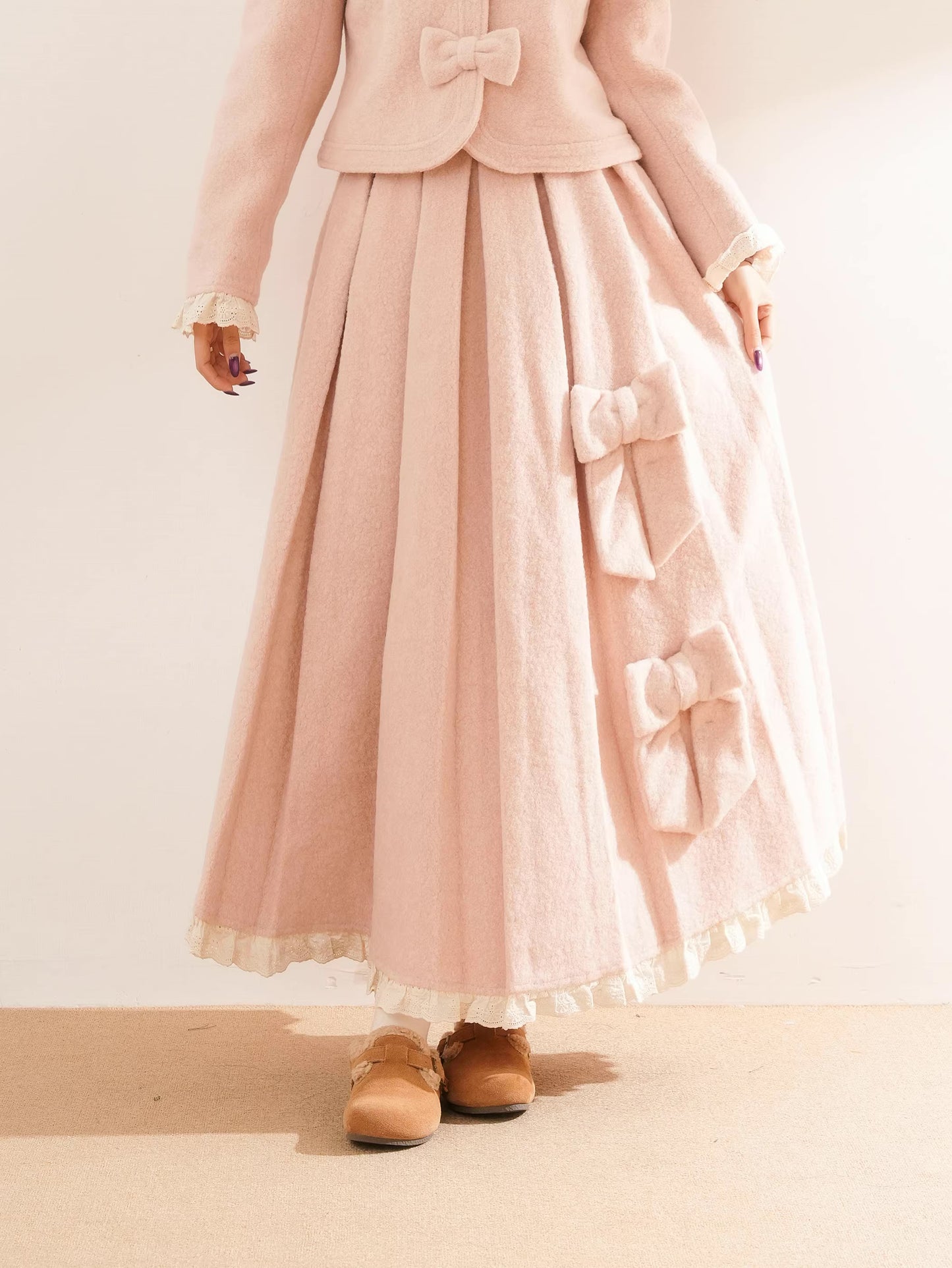 Sweet Bow Jacket & Skirt Set (Pink)