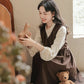 Basic Corduroy Pinafore (Brown)