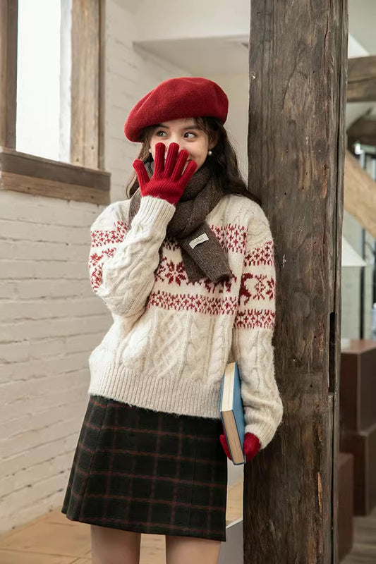 Reindeer Fair Isle Sweater (Cream)