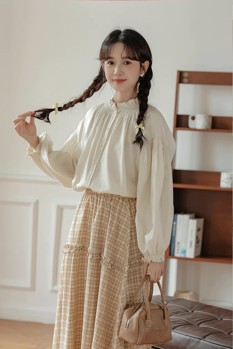 Marshmallow Puff Blouse (Cream)