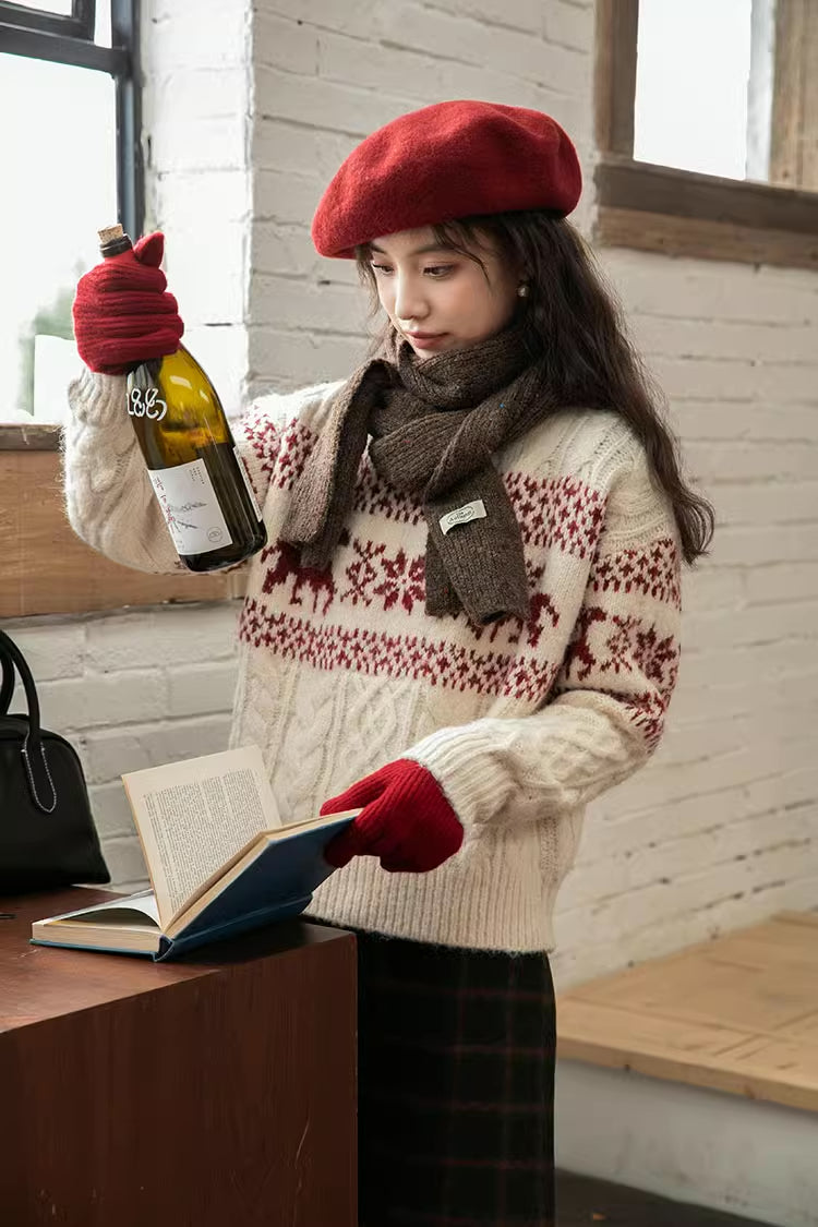 Reindeer Fair Isle Sweater (Cream)