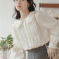 Ruffled Peter Pan Collar Blouse (White)