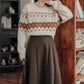 Cinnamon Fair Isle Sweater (Cream)