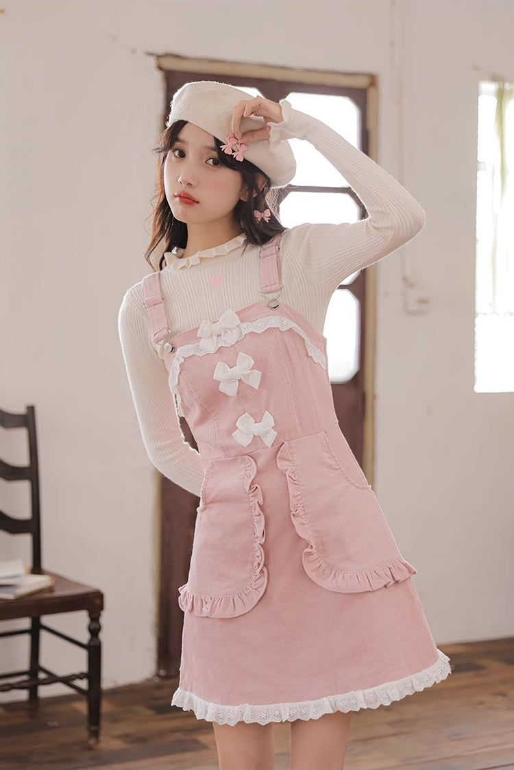 Sweet Little Baker Mini Pinafore Dress (Pink)