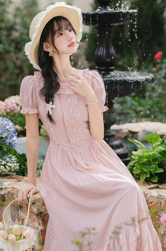 Blossom Tea Midi Dress (Pink)