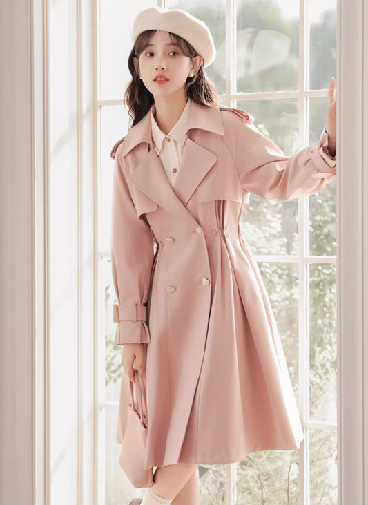 Sweet Heart Trench Coat (Pink)