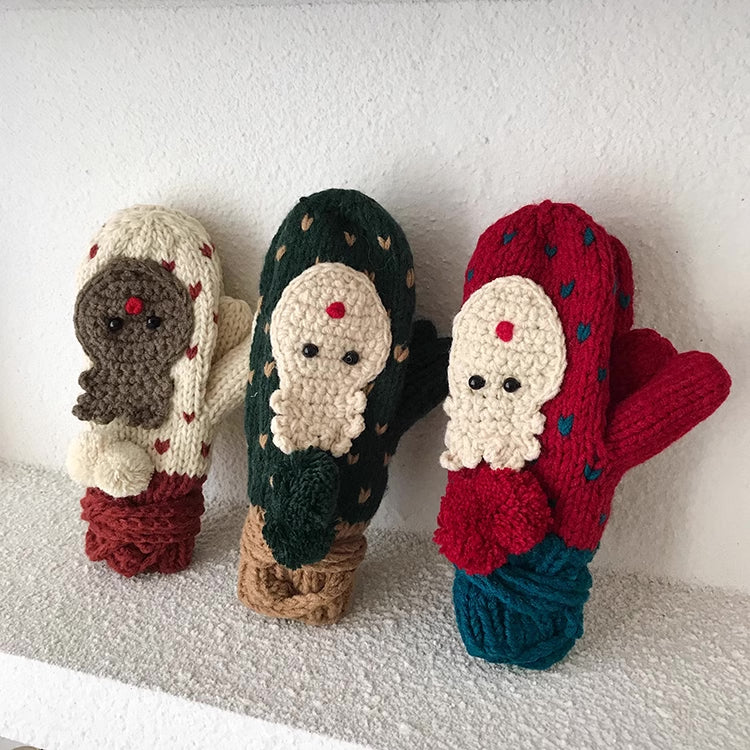 Reindeer Crochet Mittens (10 Colors)