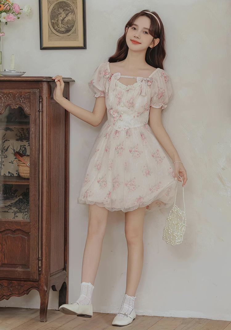 Bubbly Rose Mini Dress (Pink)